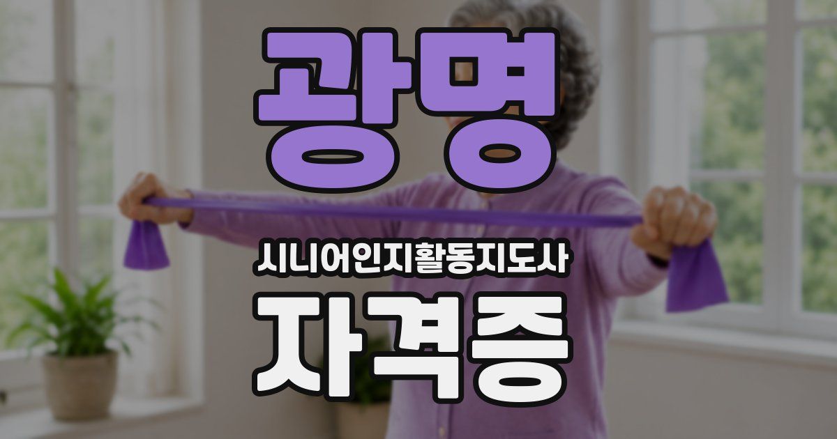 광명 시니어인지활동지도사 자격증