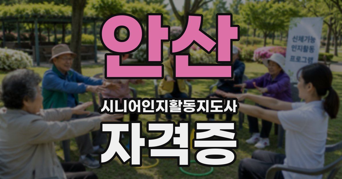 안산 시니어인지활동지도사 자격증