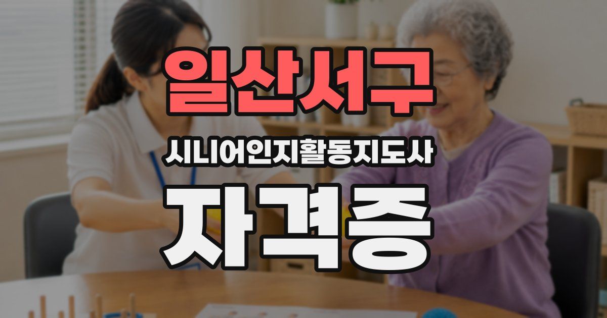 일산서구 시니어인지활동지도사 자격증