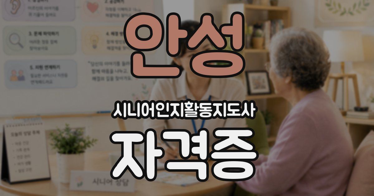 안성 시니어인지활동지도사 자격증
