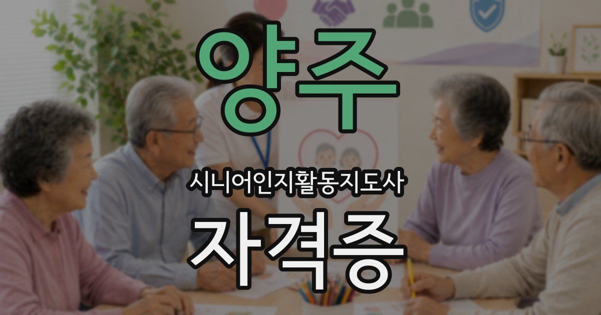 양주 시니어인지활동지도사 자격증