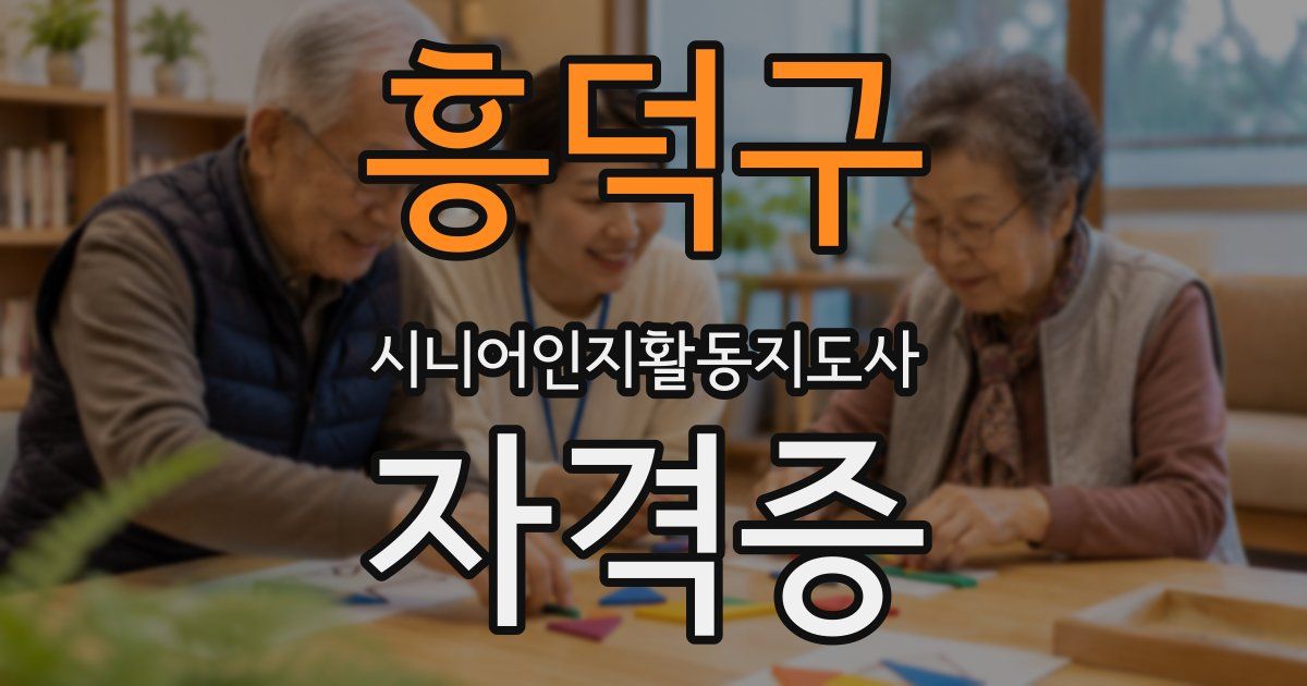 흥덕구 시니어인지활동지도사 자격증