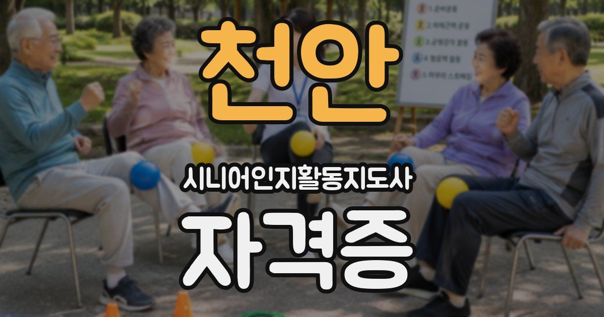 천안 시니어인지활동지도사 자격증
