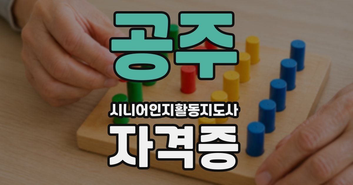 공주 시니어인지활동지도사 자격증