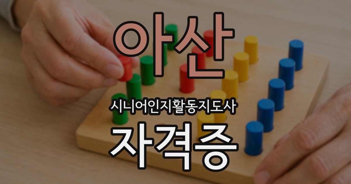 아산 시니어인지활동지도사 자격증