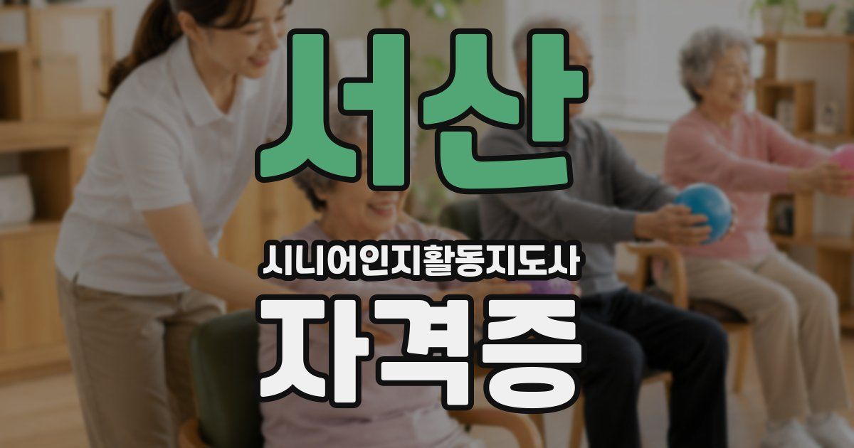 서산 시니어인지활동지도사 자격증