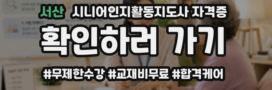 서산 시니어인지활동지도사 자격증