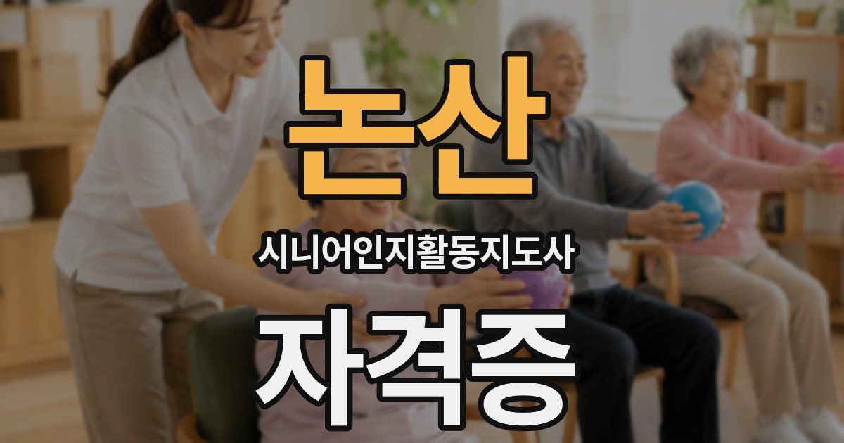 논산 시니어인지활동지도사 자격증
