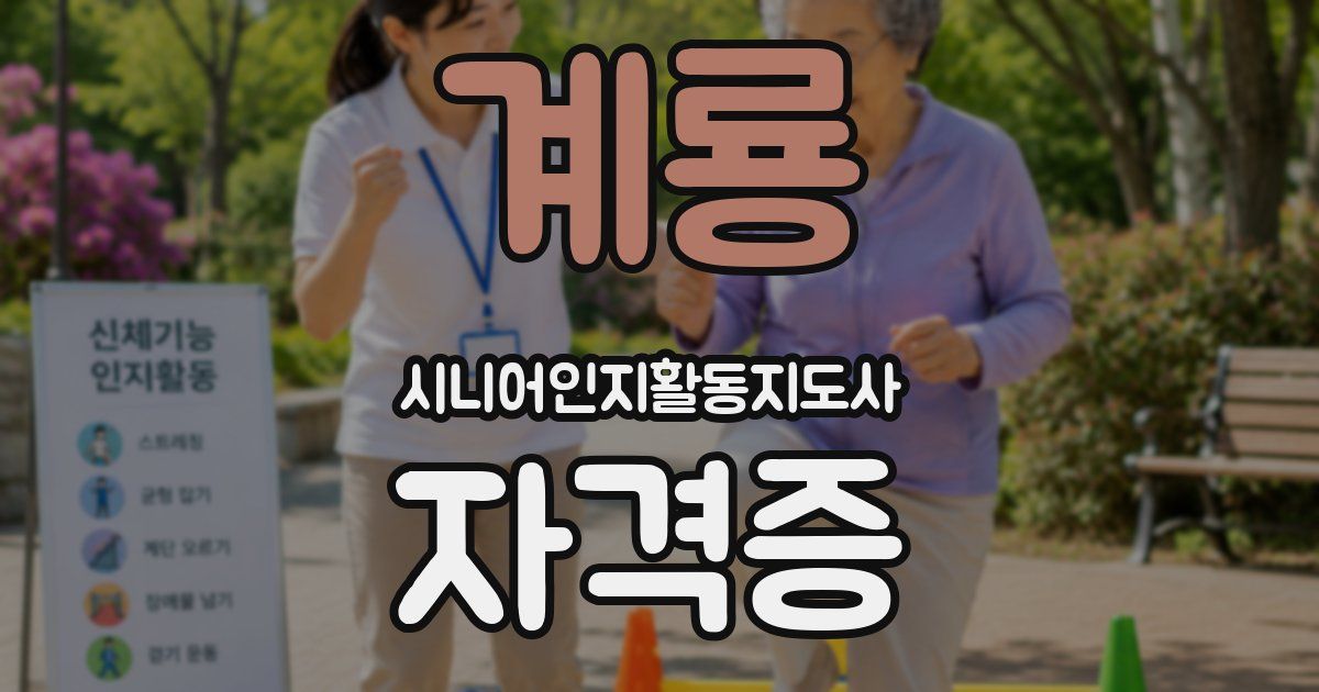 계룡 시니어인지활동지도사 자격증