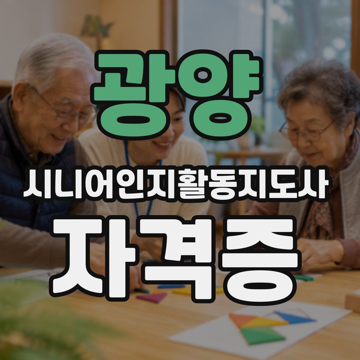 광양 시니어인지활동지도사 자격증