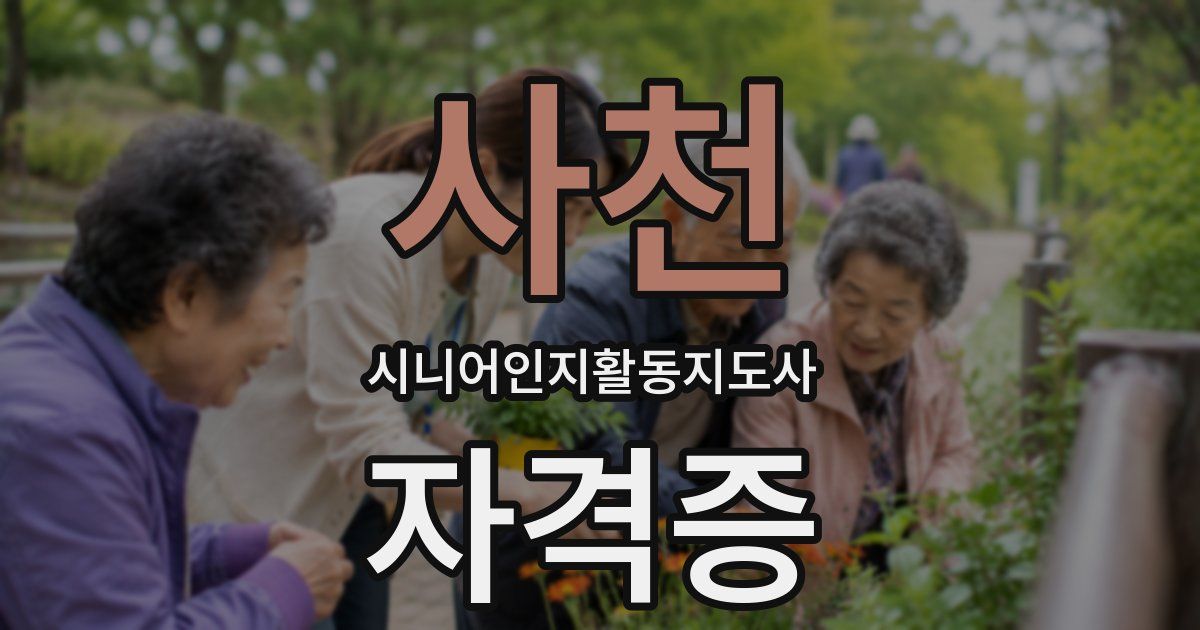 사천 시니어인지활동지도사 자격증