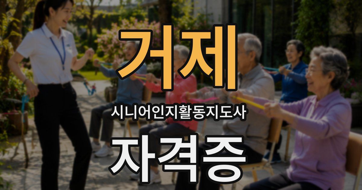 거제 시니어인지활동지도사 자격증