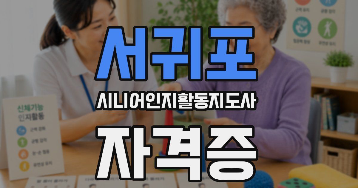 서귀포 시니어인지활동지도사 자격증