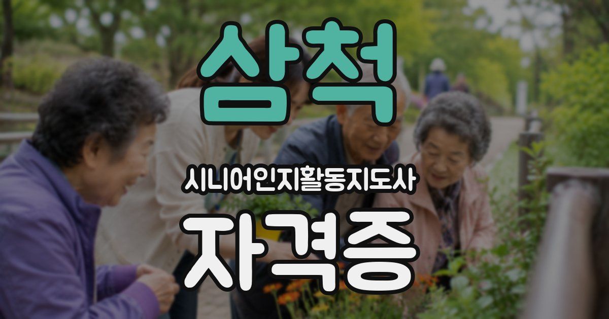 삼척 시니어인지활동지도사 자격증