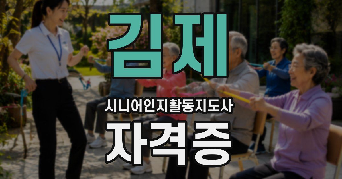 김제 시니어인지활동지도사 자격증