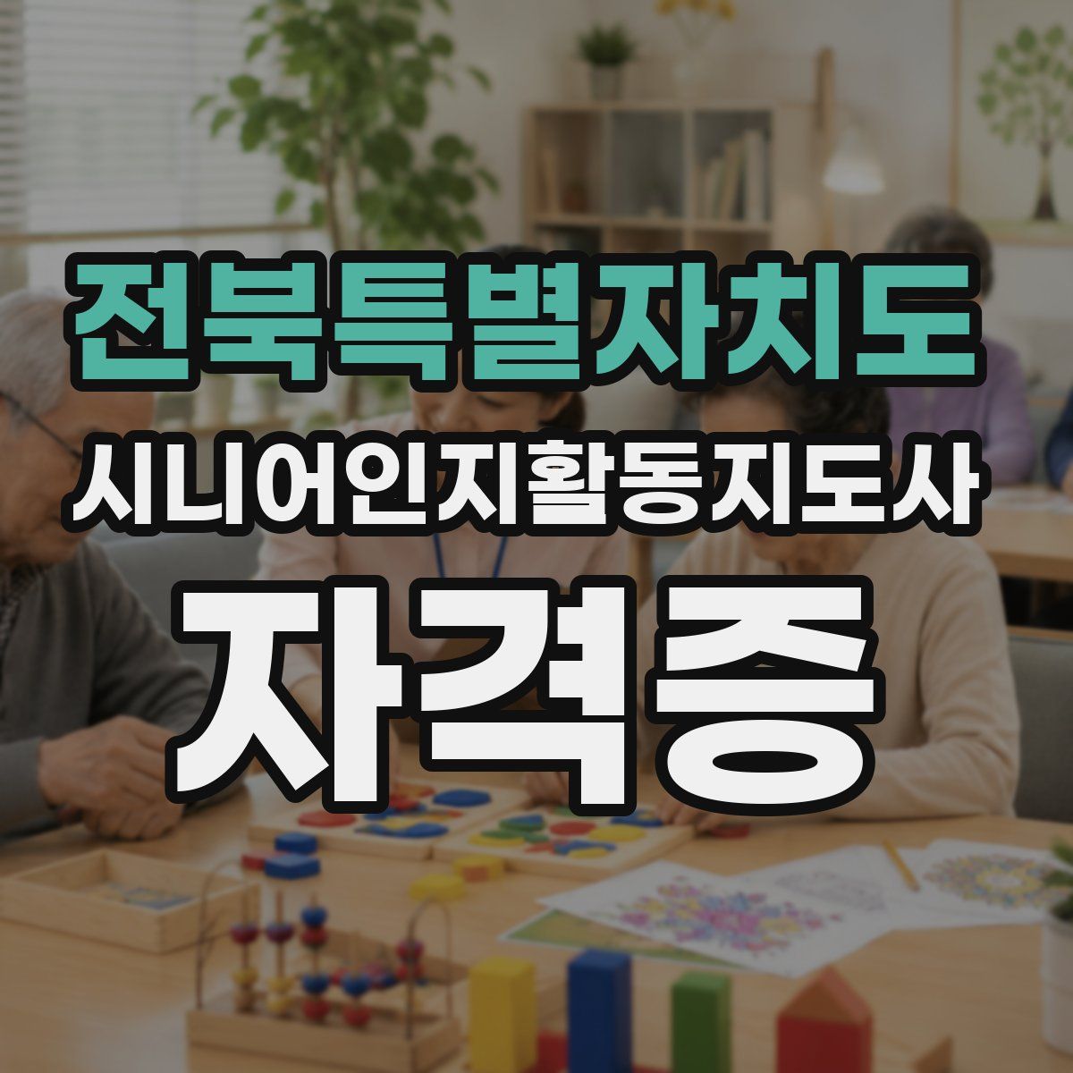 전북특별자치도 시니어인지활동지도사 자격증