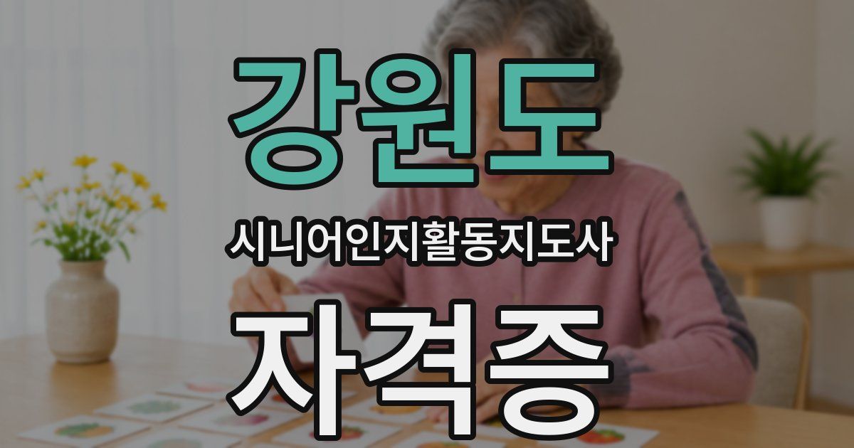 강원도 시니어인지활동지도사 자격증
