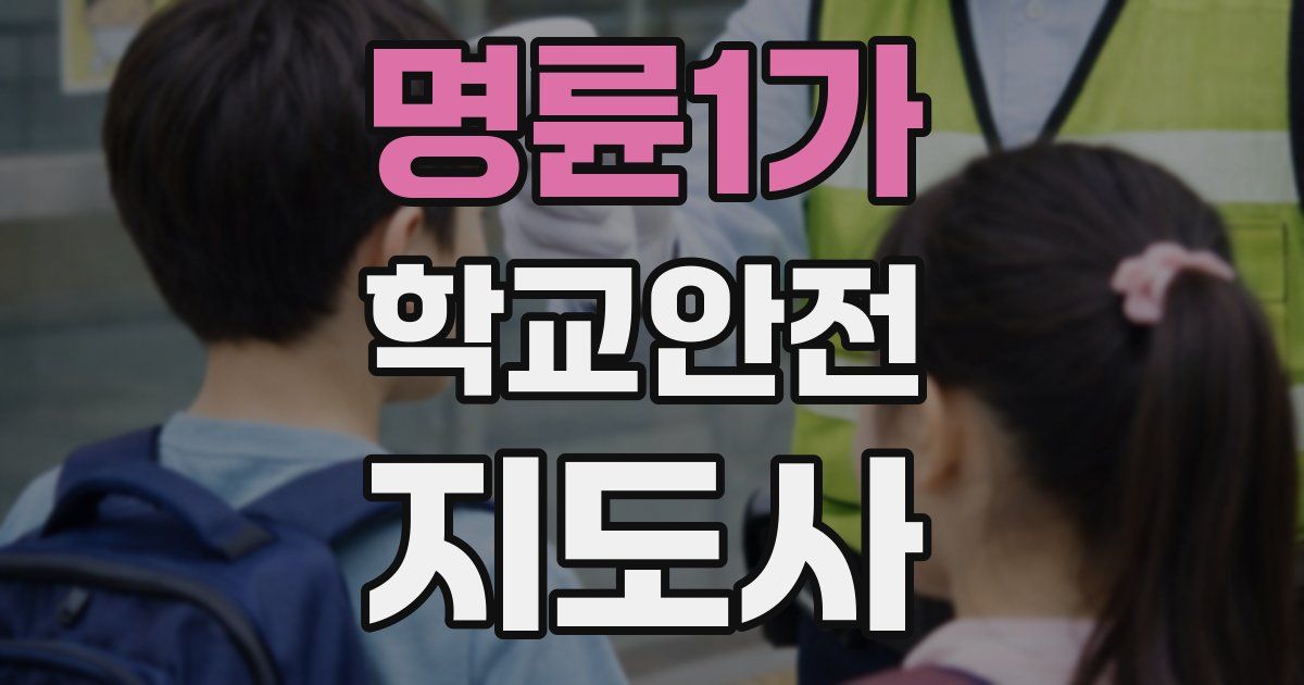 명륜1가 학교안전지도사 자격증
