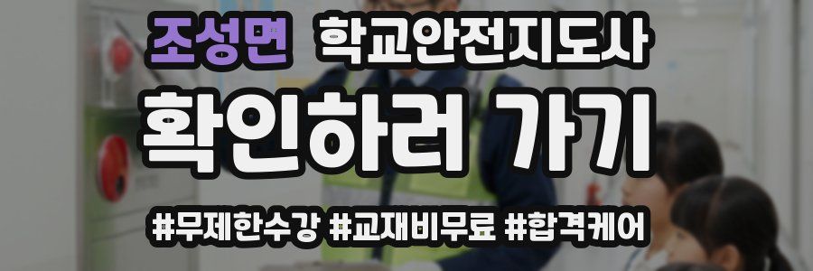 조성면 학교안전지도사 자격증