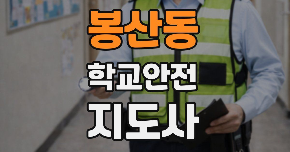 봉산동 학교안전지도사 자격증