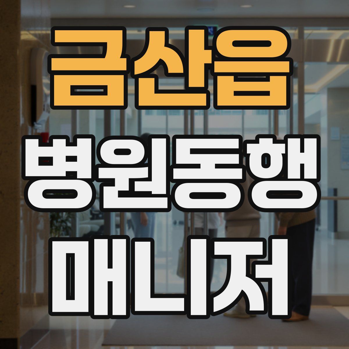 금산읍 병원동행매니저 자격증