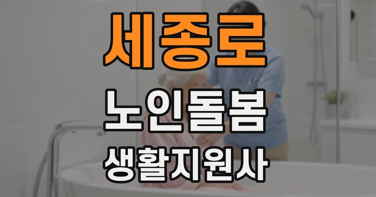 세종로 노인돌봄생활지원사 자격증