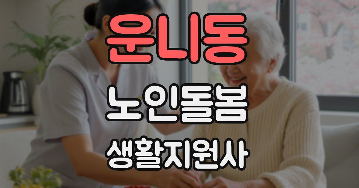 운니동 노인돌봄생활지원사 자격증