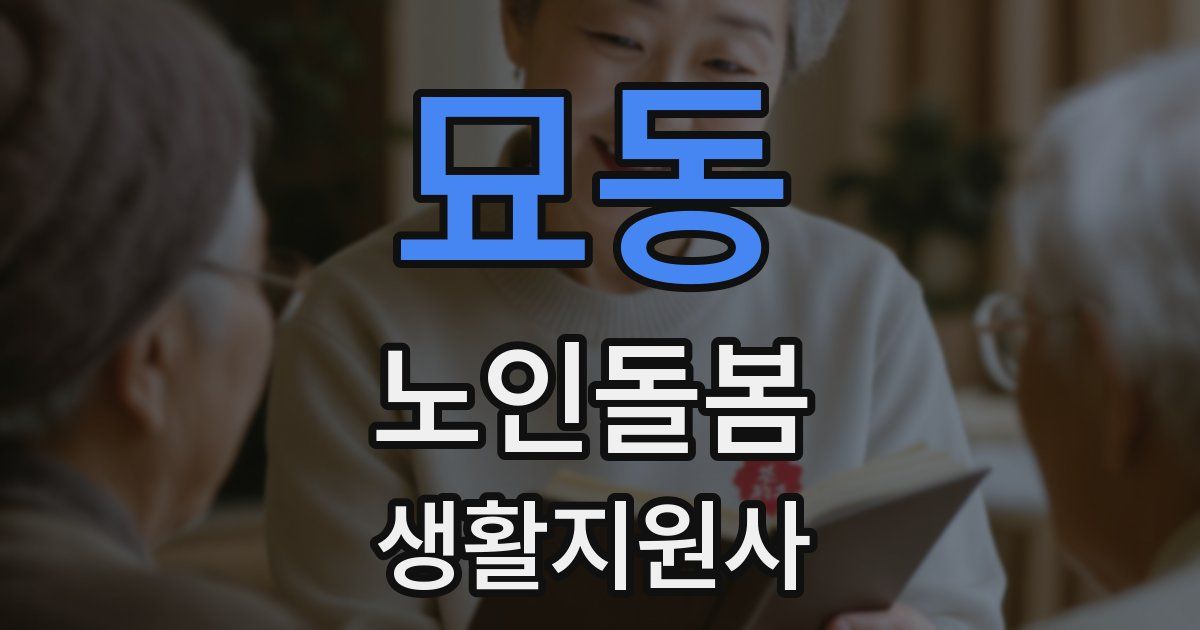 묘동 노인돌봄생활지원사 자격증