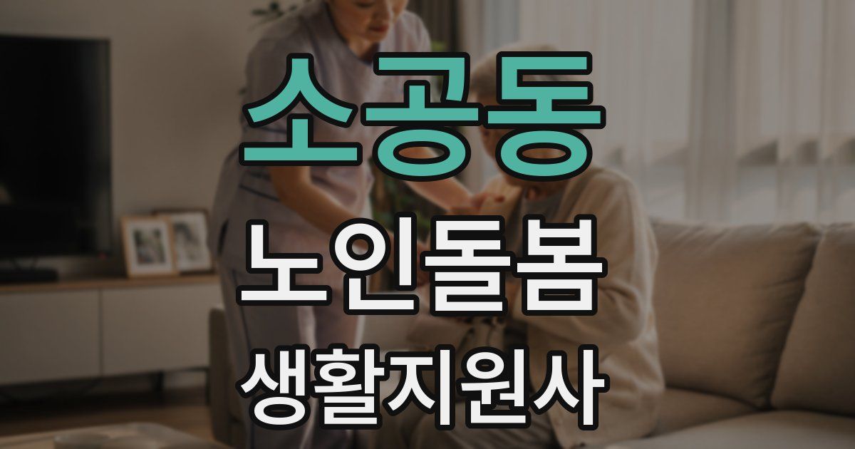 소공동 노인돌봄생활지원사 자격증