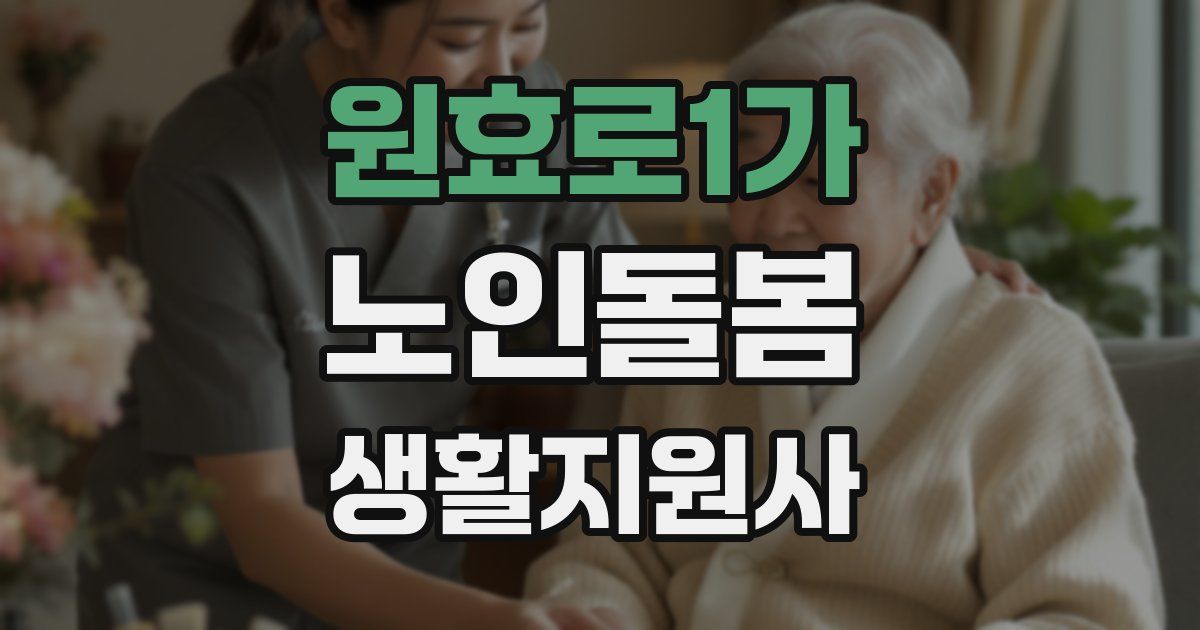 원효로1가 노인돌봄생활지원사 자격증