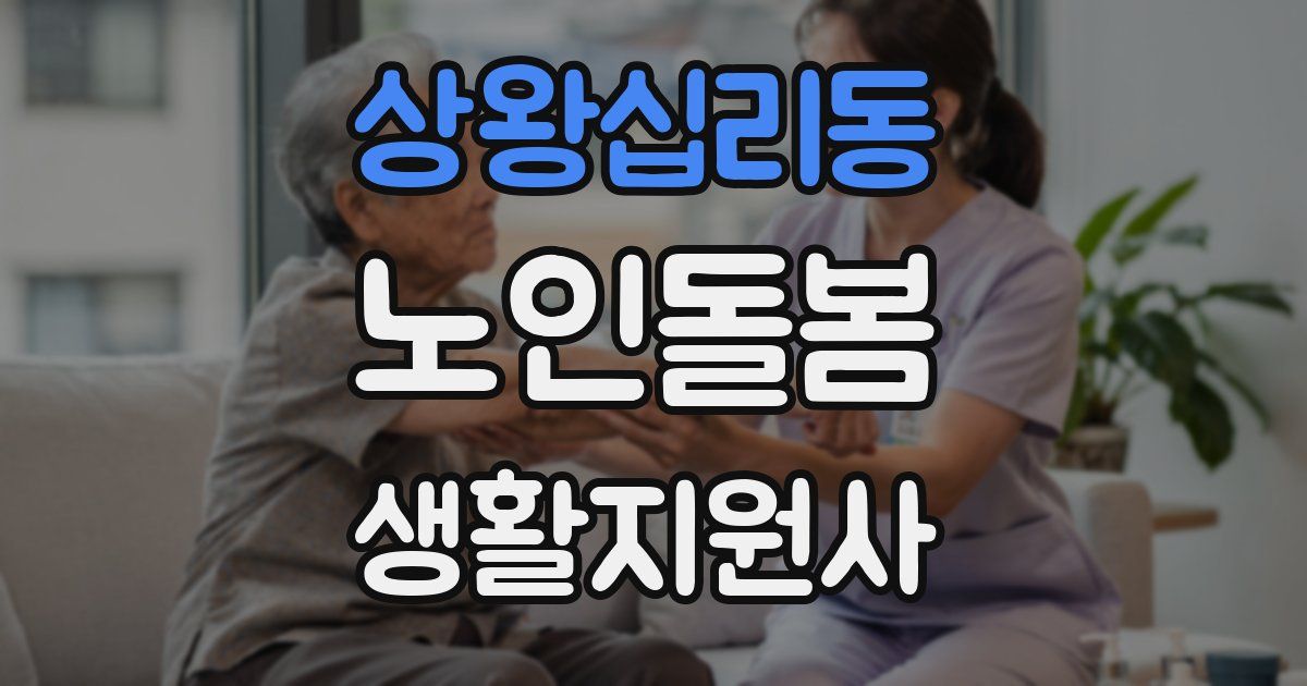 상왕십리동 노인돌봄생활지원사 자격증