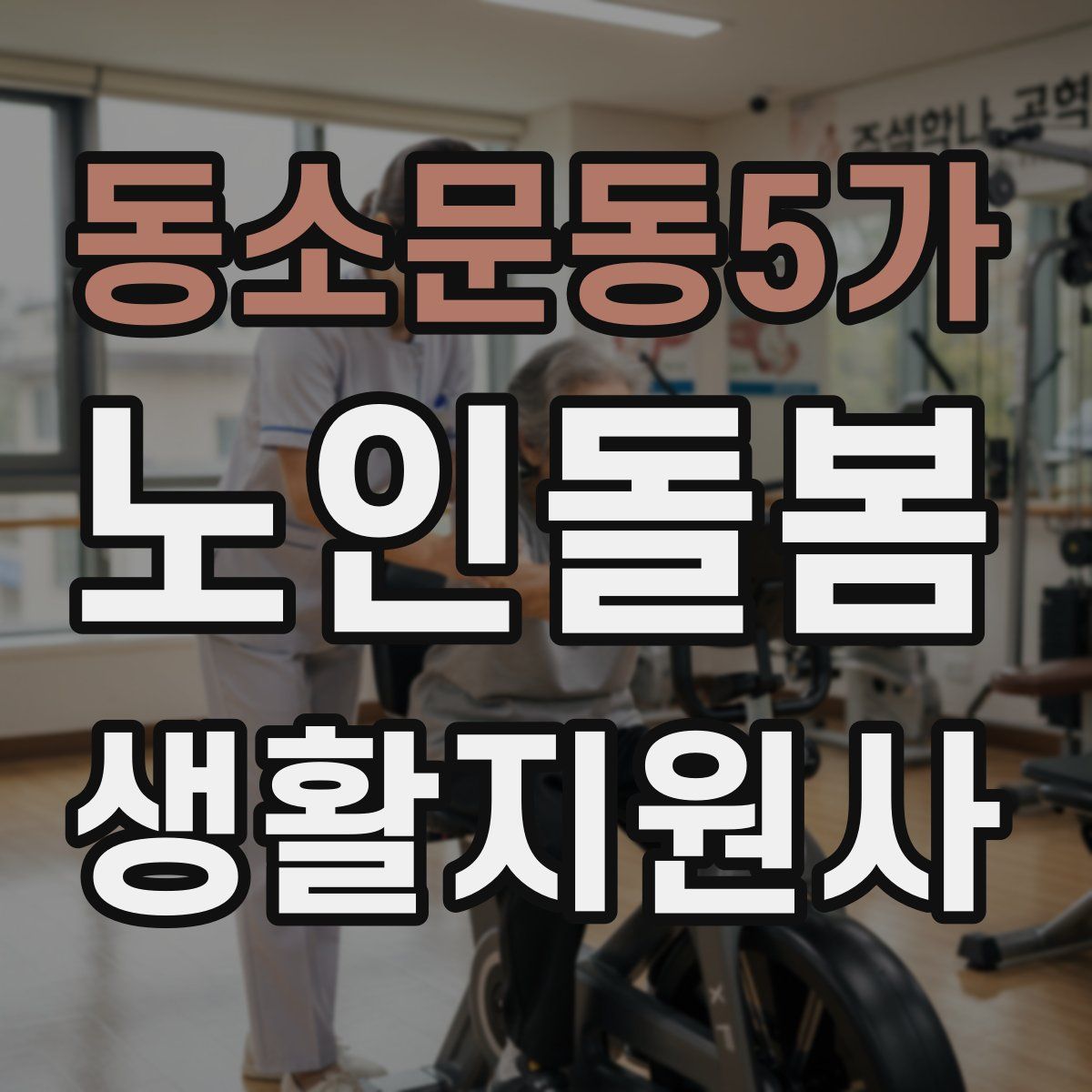 동소문동5가 노인돌봄생활지원사 자격증