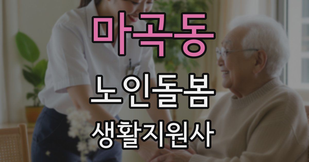 마곡동 노인돌봄생활지원사 자격증