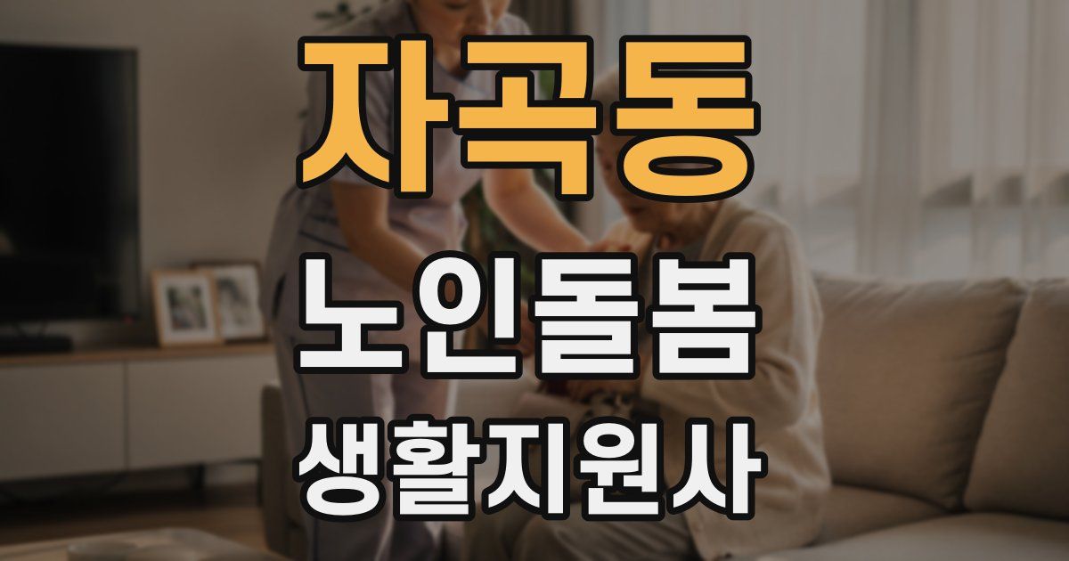 자곡동 노인돌봄생활지원사 자격증