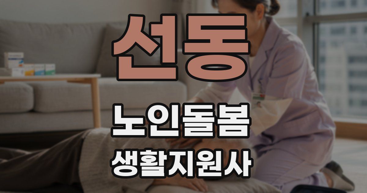 선동 노인돌봄생활지원사 자격증