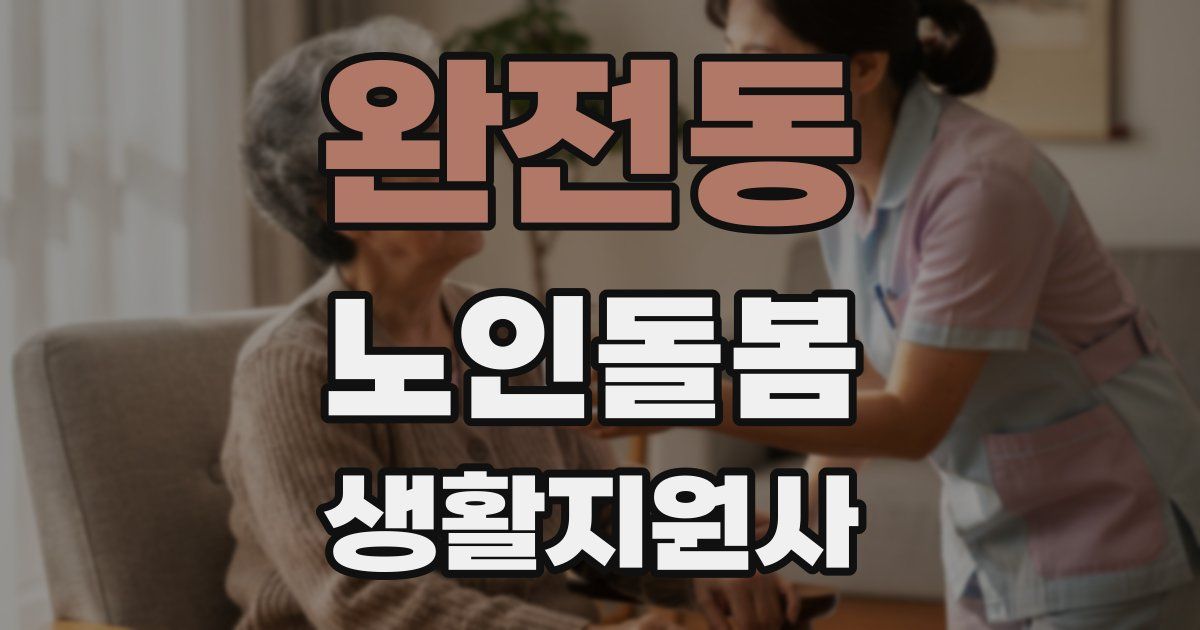 완전동 노인돌봄생활지원사 자격증