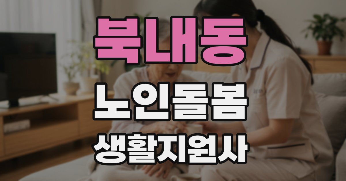 북내동 노인돌봄생활지원사 자격증