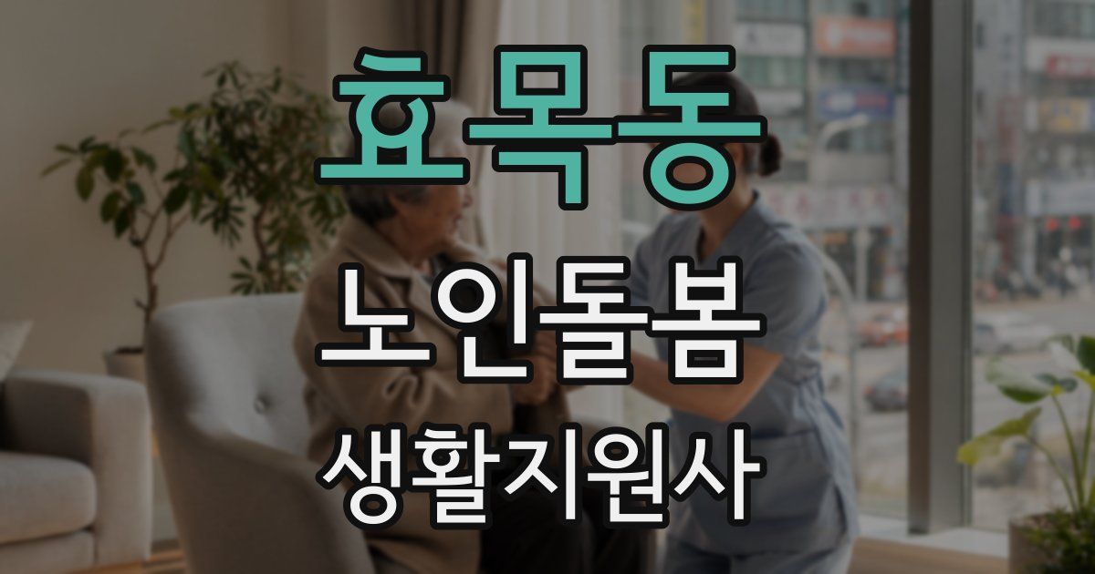 효목동 노인돌봄생활지원사 자격증