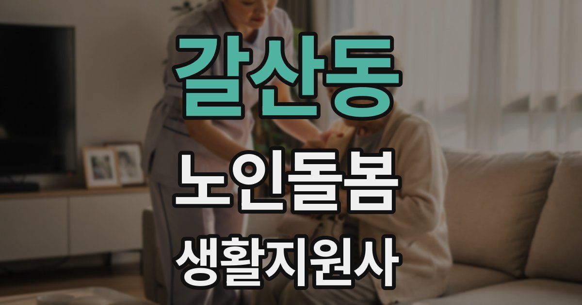갈산동 노인돌봄생활지원사 자격증