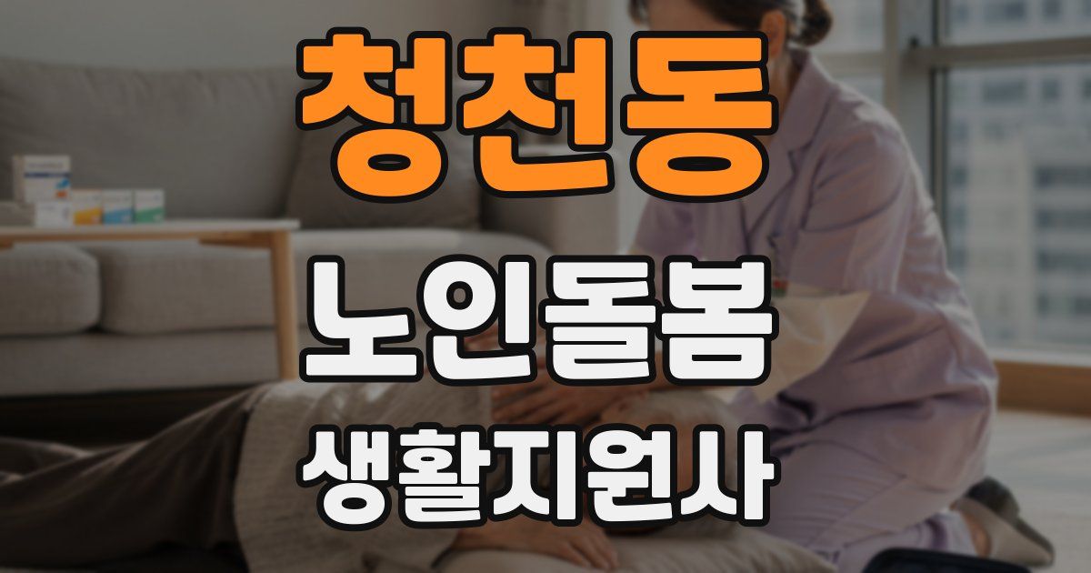 청천동 노인돌봄생활지원사 자격증