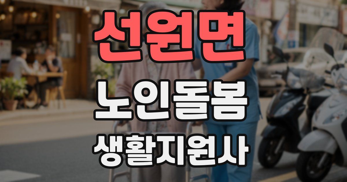선원면 노인돌봄생활지원사 자격증