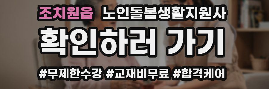 조치원읍 노인돌봄생활지원사 자격증