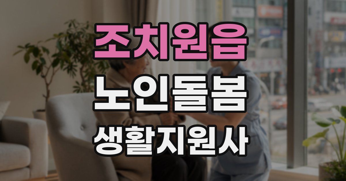 조치원읍 노인돌봄생활지원사 자격증