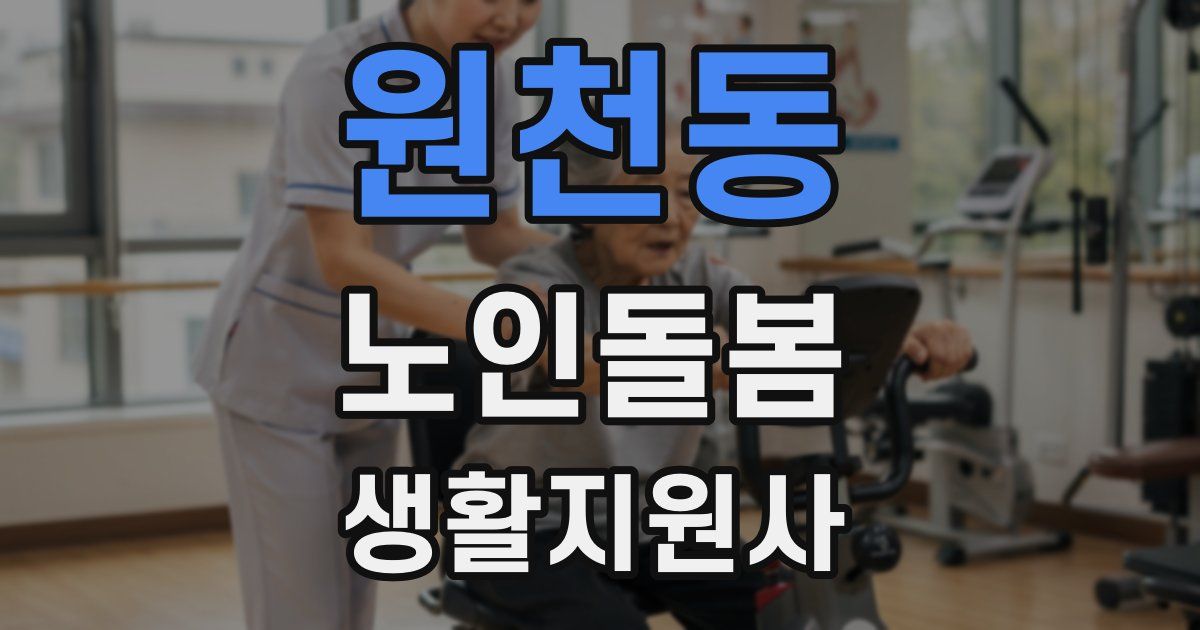 원천동 노인돌봄생활지원사 자격증