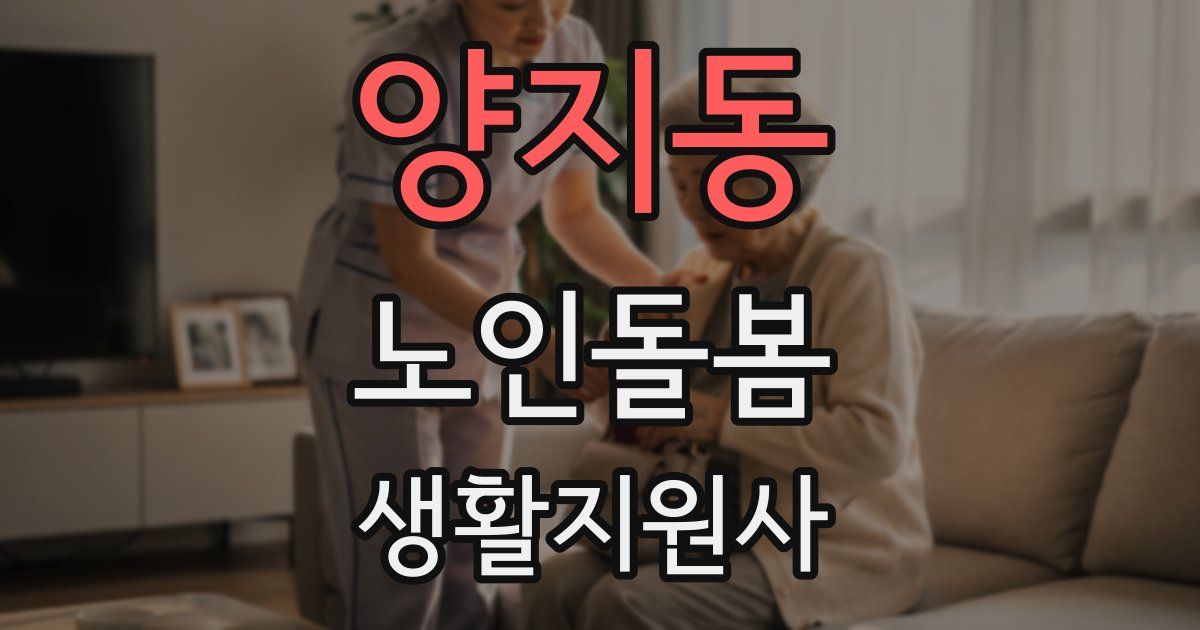 양지동 노인돌봄생활지원사 자격증