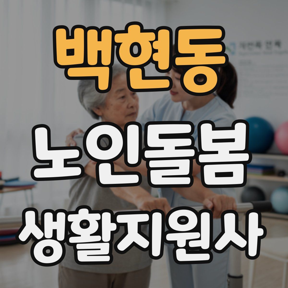 백현동 노인돌봄생활지원사 자격증