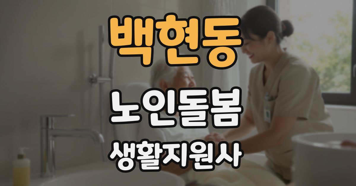 백현동 노인돌봄생활지원사 자격증