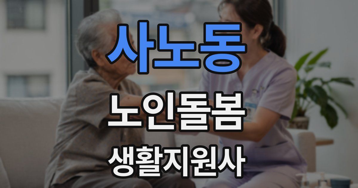 사노동 노인돌봄생활지원사 자격증