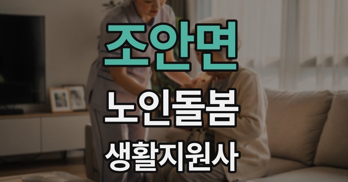 조안면 노인돌봄생활지원사 자격증