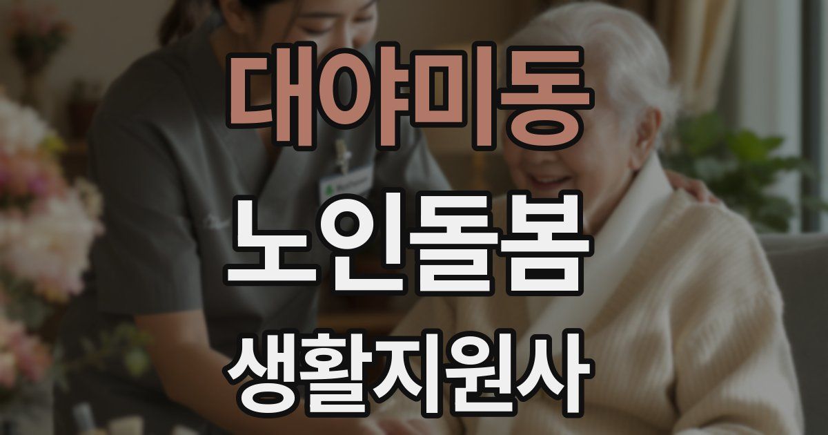 대야미동 노인돌봄생활지원사 자격증